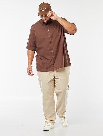 Regular-fit chino broek van linnenmix