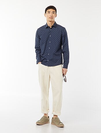 Regular-fit overhemd met stippenprint