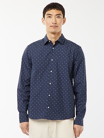 Regular-fit overhemd met stippenprint