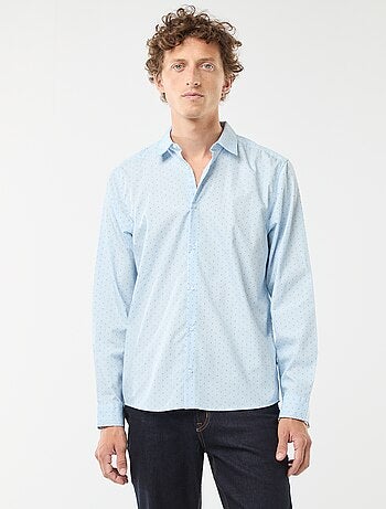 Regular-fit overhemd met stippenprint