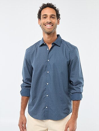 Regular-fit overhemd met stippenprint