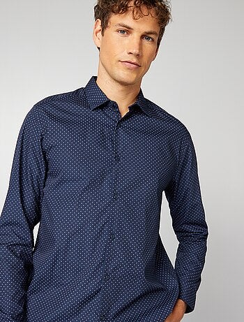 Regular-fit overhemd met stippenprint