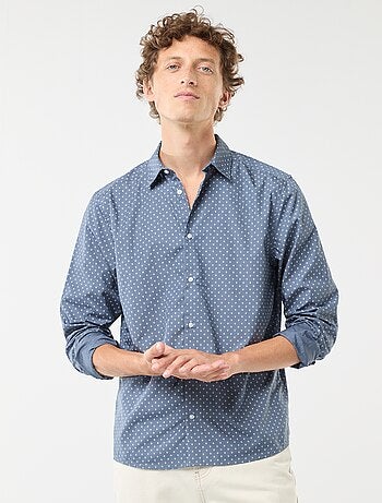 Regular-fit overhemd met stippenprint