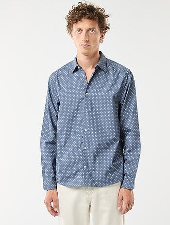 Regular-fit overhemd met stippenprint