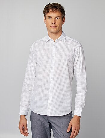 Regular-fit overhemd met stippenprint