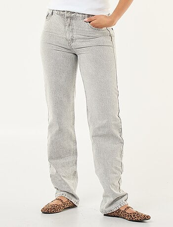 Regular, straight-fit jeans van katoen - L28