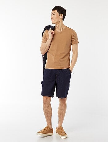 Regular T-shirt van stretchstof
