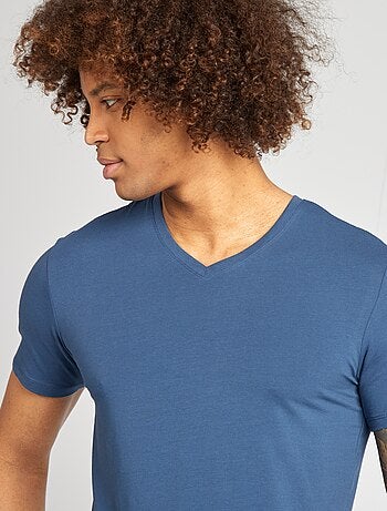 Regular T-shirt van stretchstof