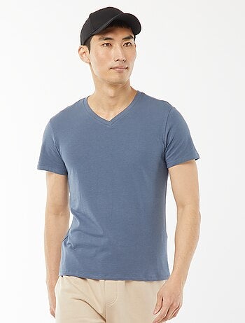Regular T-shirt van stretchstof