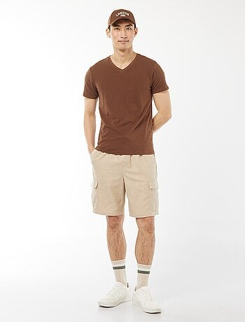 Regular T-shirt van stretchstof