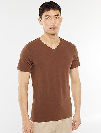 Regular T-shirt van stretchstof