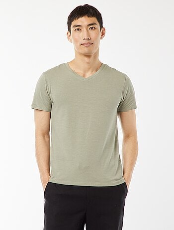 Regular T-shirt van stretchstof