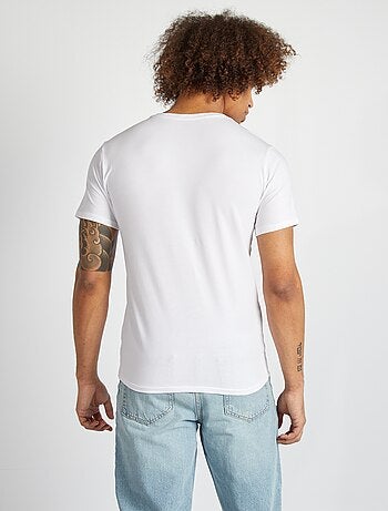Regular T-shirt van stretchstof