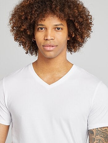 Regular T-shirt van stretchstof