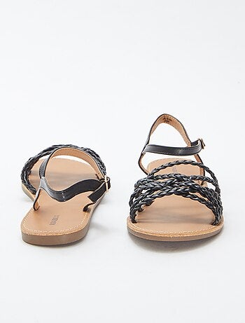 Sandalen van imitatieleer met gevlochten bandjes