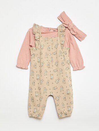 Set met tuinbroek 'Winnie' + haarband + T-shirt - 3-delig