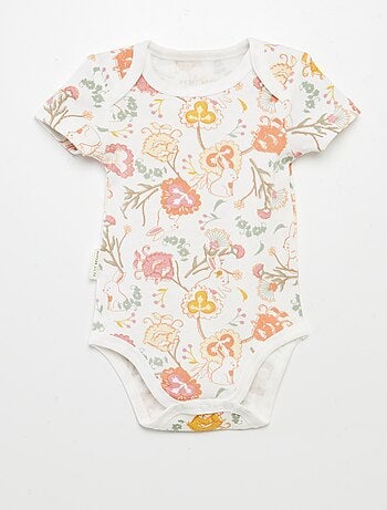 Set van 2 body's met print - Groen/wit