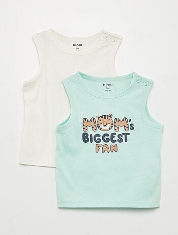 Set van 2 mouwloze tops van jersey