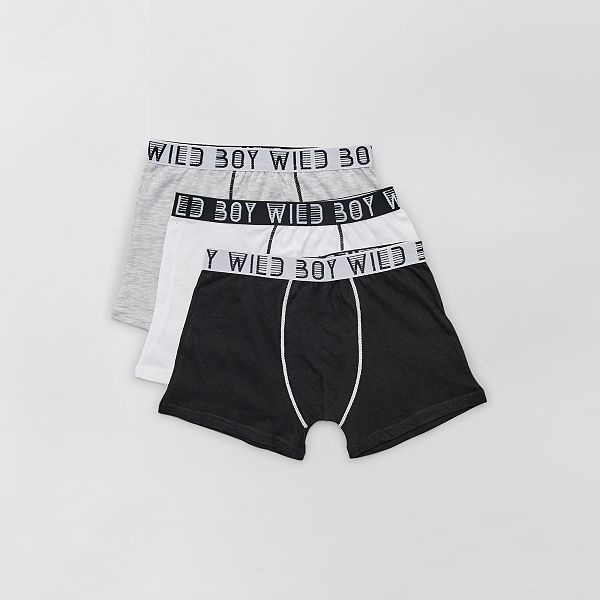 Set van 3 katoenen boxershorts Kinderkleding jongens - GROEN - Kiabi - 8,00€