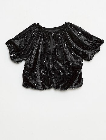 Setje - Bloesje + flared-fit broek van velours