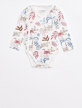 Setje - Geribbelde rompertjes met lange mouwen - 2-delig