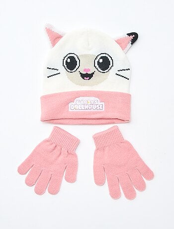 Setje - Muts + handschoenen 'Gabby's Poppenhuis' 'Dreamworks' - 2-delig