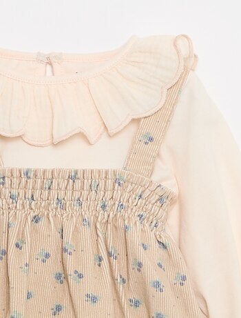 Setje - Short met bretels + T-shirt + kousenbroek - 3-delig