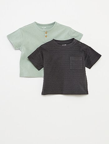 Setje met 2 effen T-shirts met korte mouw