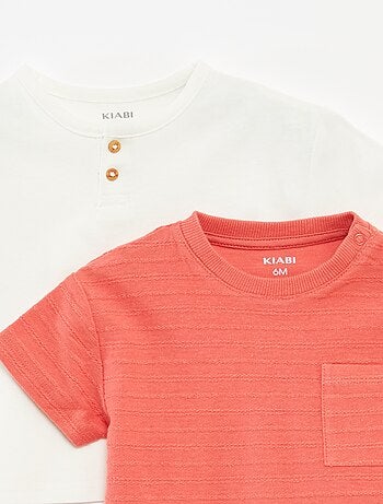 Setje met 2 effen T-shirts met korte mouw
