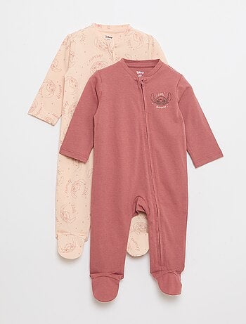 Setje met 2 lichte slaappakjes met rits 'Stitch'