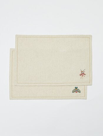 Setje met 2 placemats van linnenmix - Kiabi Home