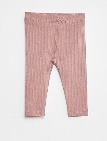 Setje met lange leggings van ribstof - 2-delig