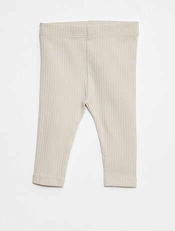 Setje met lange leggings van ribstof - 2-delig