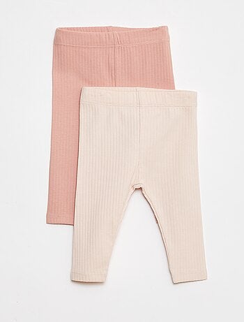 Setje met lange leggings van ribstof - 2-delig
