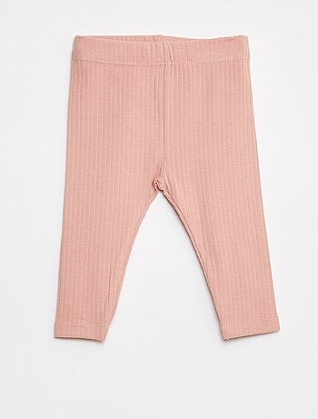 Setje met lange leggings van ribstof - 2-delig