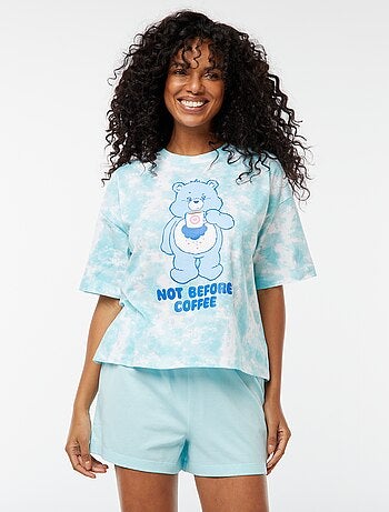 Setje met T-shirt + short met troetelbeertjesprint - 2-delig