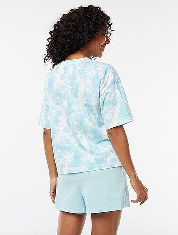 Setje met T-shirt + short met troetelbeertjesprint - 2-delig