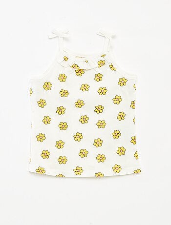 Setje van 2 mouwloze tops met smalle bandjes met strikjes