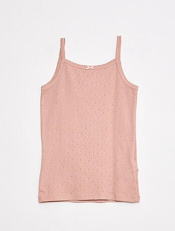 Setje van 3 singlets met fijn ajourmotiefje