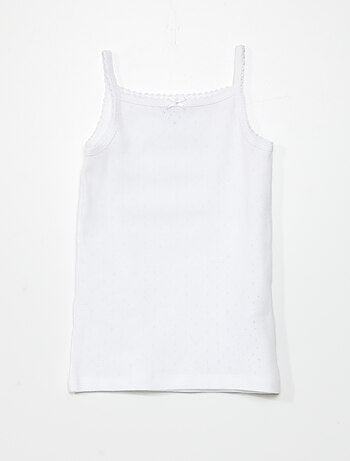 Setje van 3 singlets met fijn ajourmotiefje