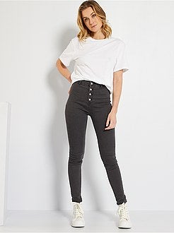 Skinny jeans met een gulp met knopen - Kiabi