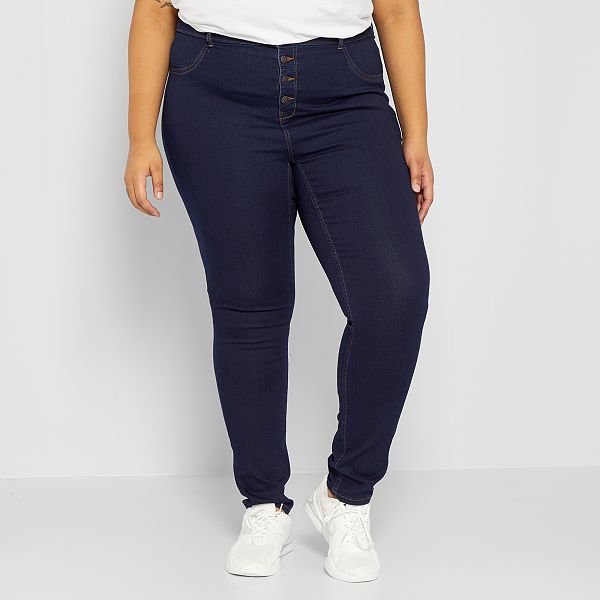 Skinny jeans met hoge taille 'Ecodesign' Dames Size+ - blauw - Kiabi -  20,00€