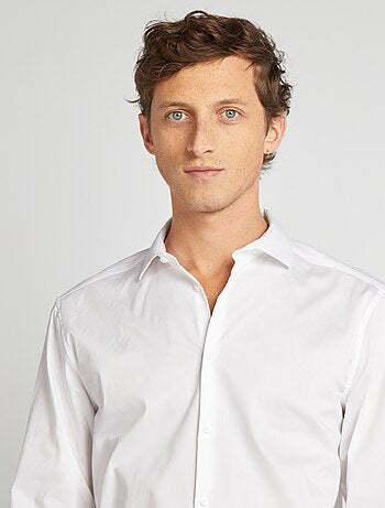 Slim-fit hemd met Italiaanse kraag