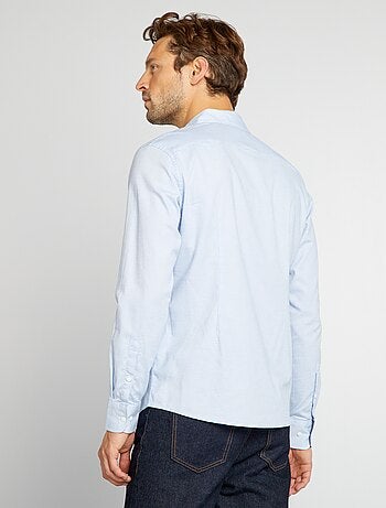 Slim-fit hemd van dobbykatoen