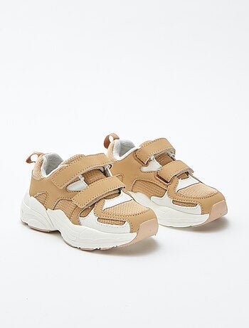 Sneakers van imitatieleer en mesh