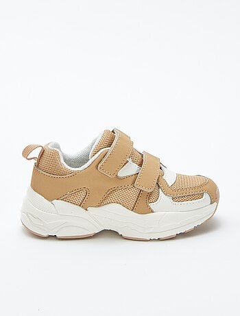 Sneakers van imitatieleer en mesh
