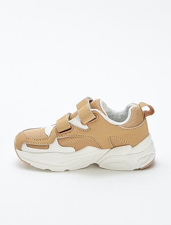 Sneakers van imitatieleer en mesh
