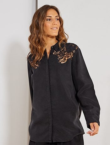 Soepele blouse met macramé - Kiabi