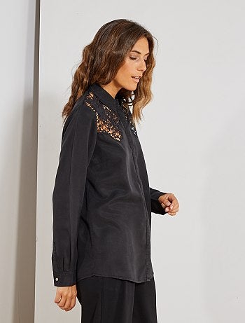 Soepele blouse met macramé - Kiabi