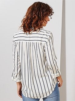 Soepele blouse met Tunesische hals - Kiabi